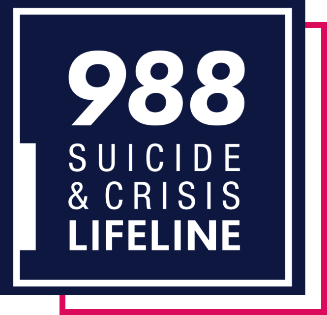 Logo that reads "988 Suicide & Crisis lifeline"