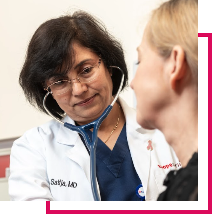 Female doctor checking patients with stethoscope